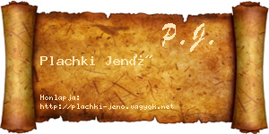Plachki Jenő névjegykártya
